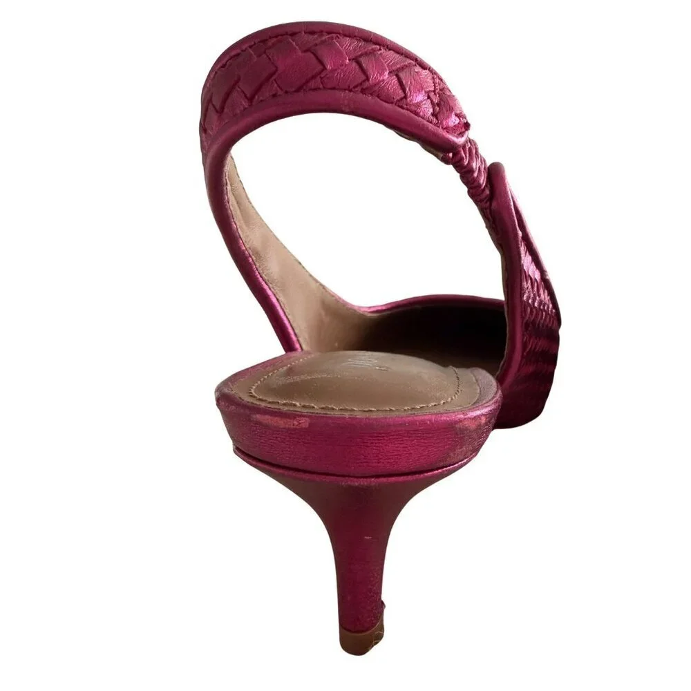 NEW Donald Pliner Olympia Sling Back Kitten Heel Pumps in Fuchsia Sz. 6